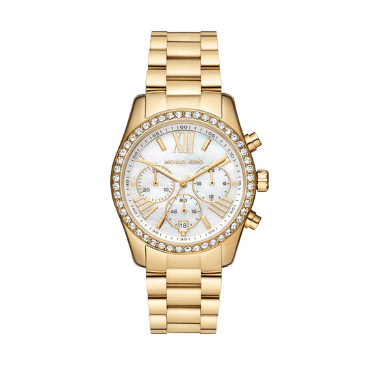 Michael Kors Lexington Watch for Women, Quartz Chronograph Movement with Stainless Steel Strap