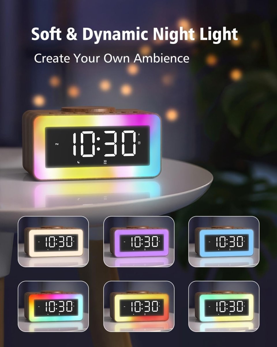 Alarm Clock Bedside with Wireless Charger - Arythmos Ena