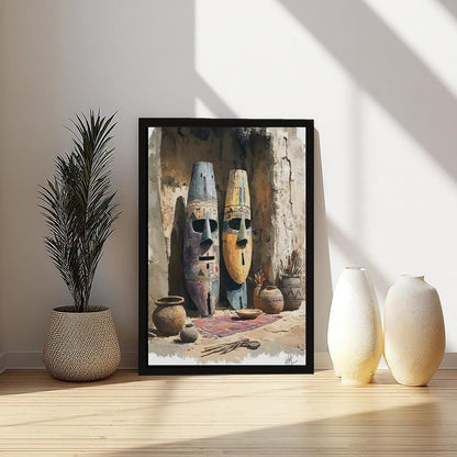 Louis & Henock, The Marshalling Commanders – African Tribal Mask Art Canvas