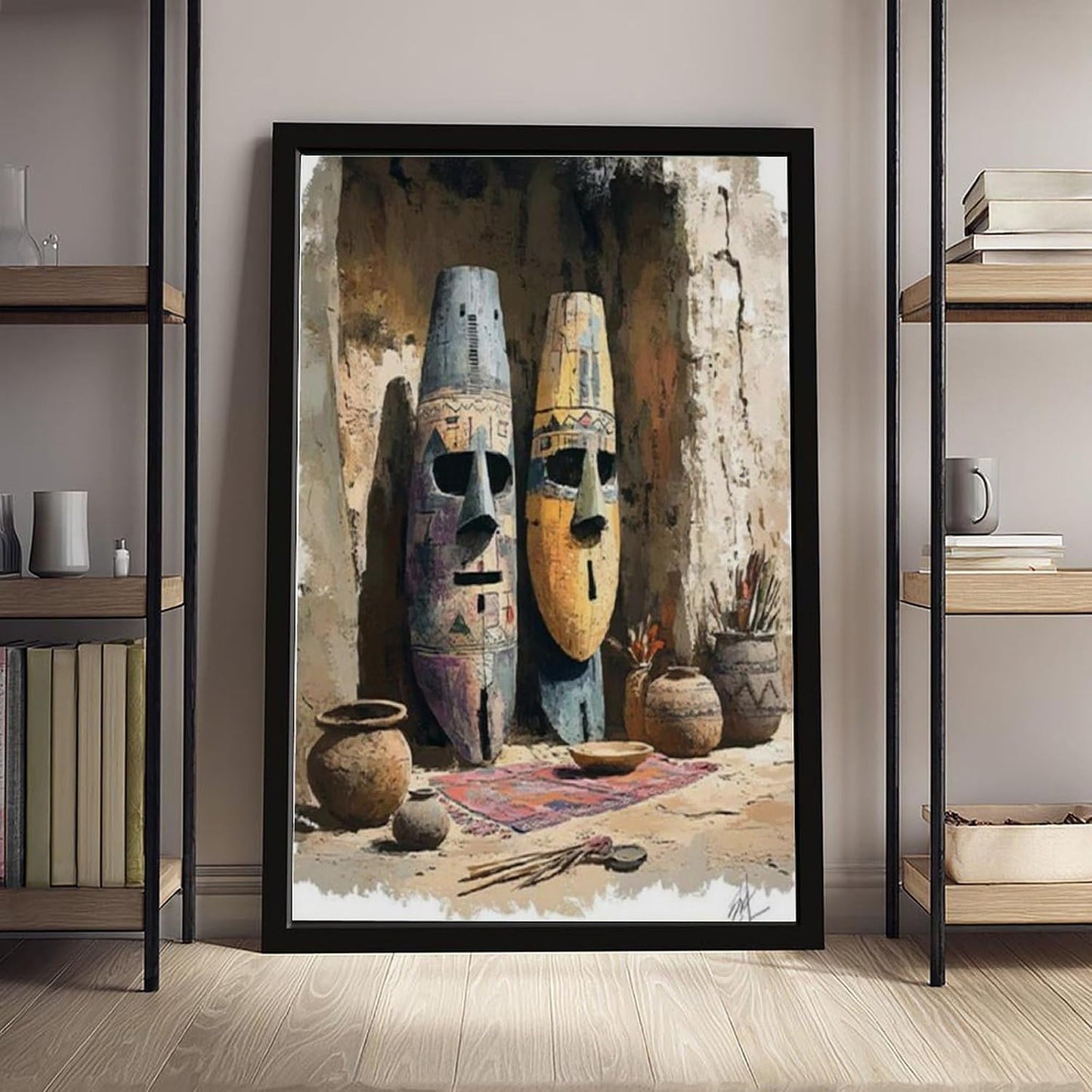 Louis & Henock, The Marshalling Commanders – African Tribal Mask Art Canvas