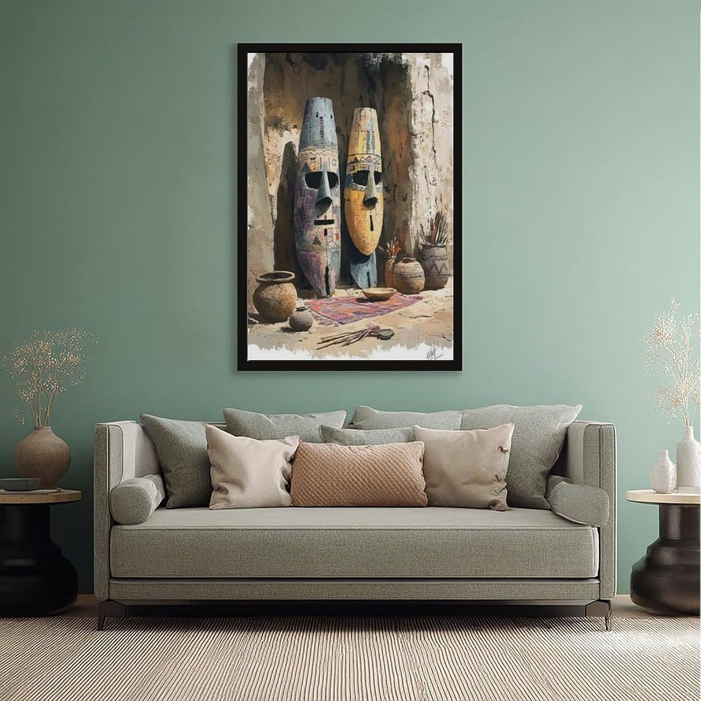Louis & Henock, The Marshalling Commanders – African Tribal Mask Art Canvas