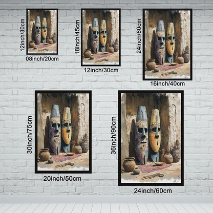 Louis & Henock, The Marshalling Commanders – African Tribal Mask Art Canvas