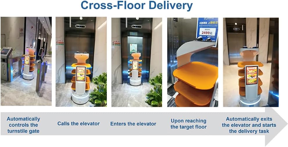Advanced AI Restaurant Robot Waiter - Hotel Room Service & Table Delivery
