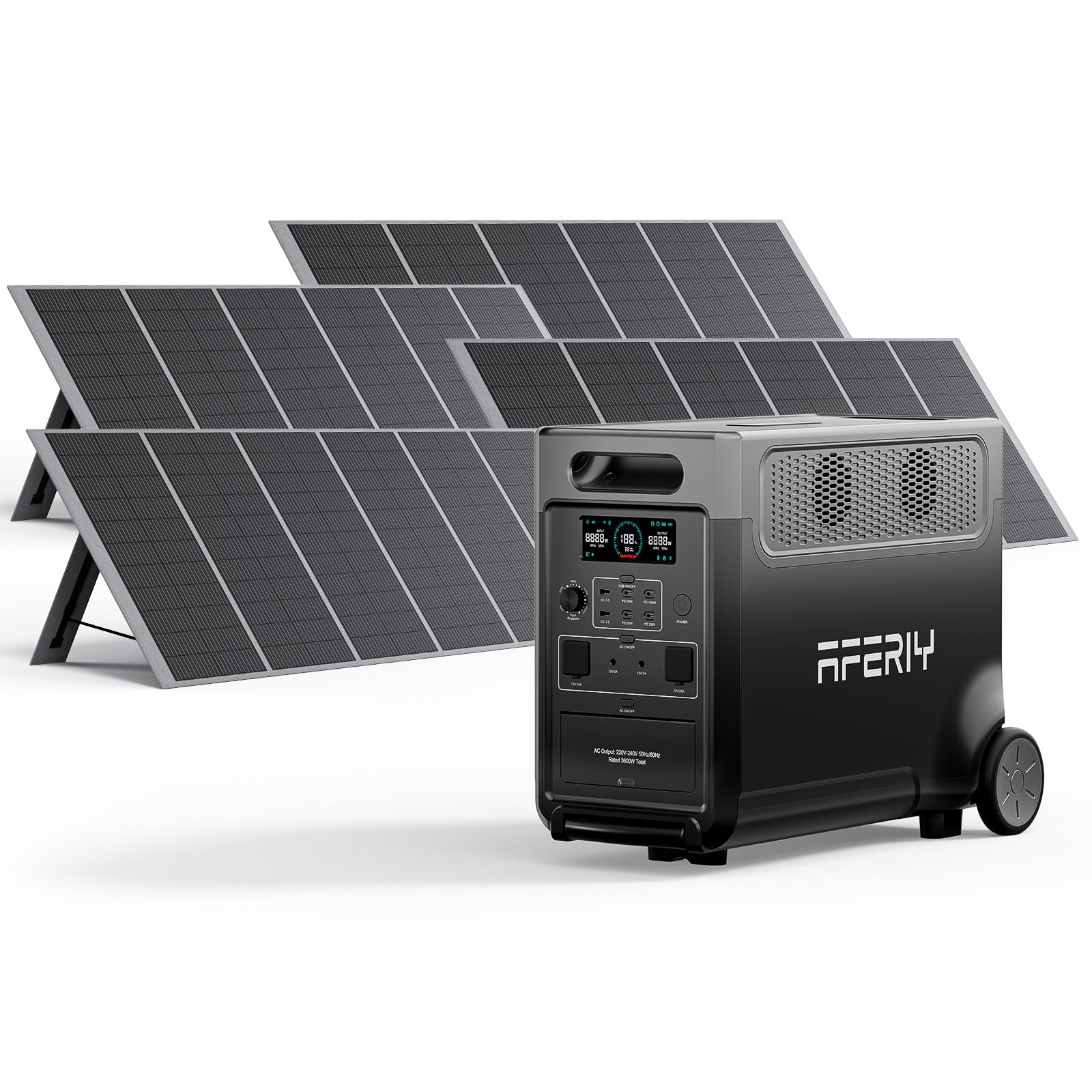 AFERIY Portable Power Station 3600W 3840Wh, with 4x 400W Portable Solar Panel – collection_name – Luxury Collection