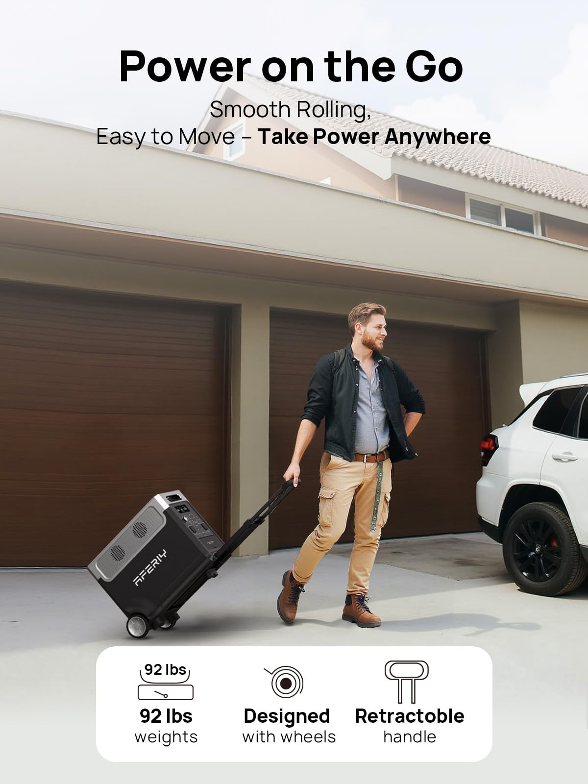 AFERIY Portable Power Station 3600W 3840Wh, with 4x 400W Portable Solar Panel – collection_name – Luxury Collection