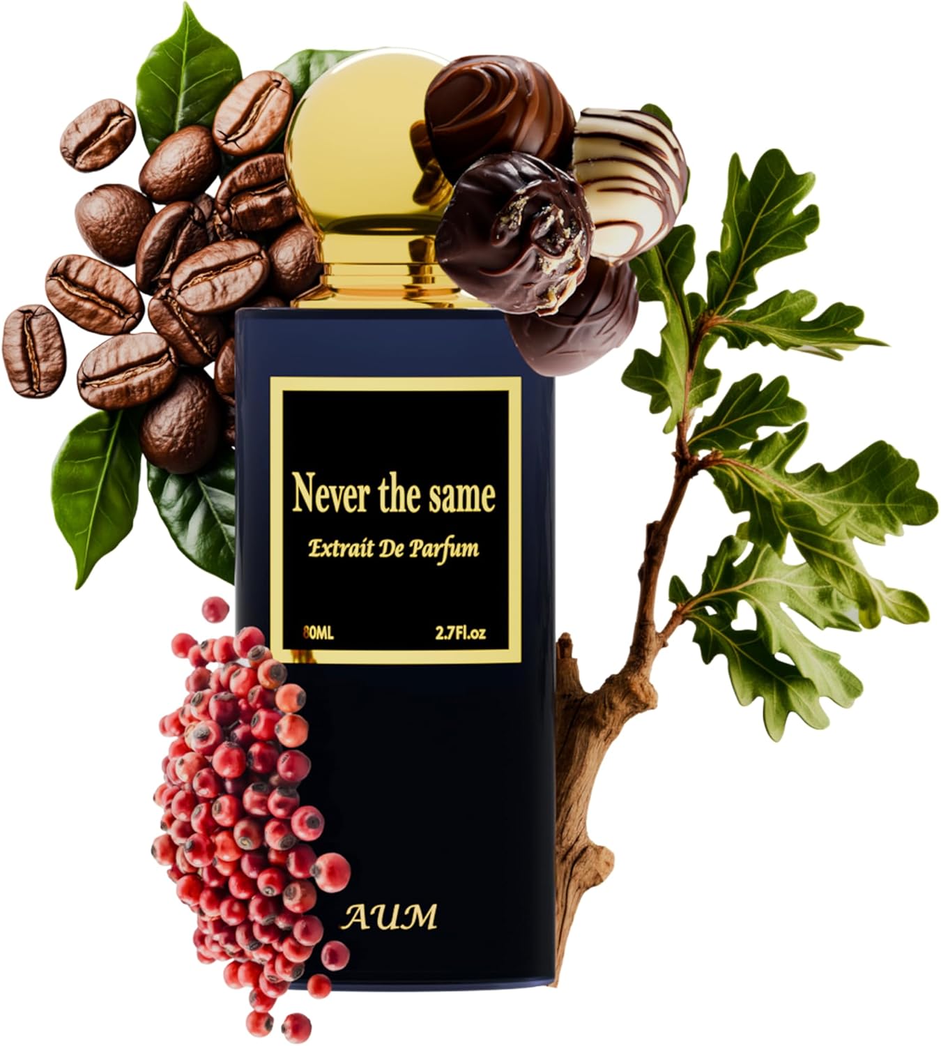 AUM Never The Same – Extrait de Parfum Unisex 80 ml | Bold & Captivating Perfume with Rum, Roasted Coffee, Oakwood & Vanilla