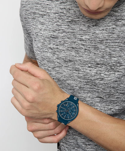 BOSS Men's 44mm Chronograph Quartz Watch Velocity Collection with Silicone Strap