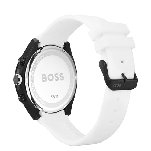 BOSS Men's 44mm Chronograph Quartz Watch Velocity Collection with Silicone Strap