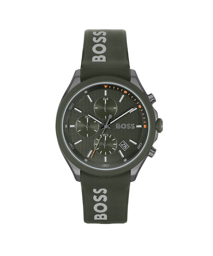 BOSS Men's 44mm Chronograph Quartz Watch Velocity Collection with Silicone Strap – collection_nam