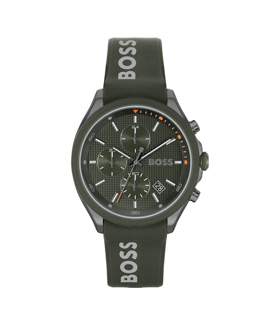 BOSS Men's 44mm Chronograph Quartz Watch Velocity Collection with Silicone Strap – collection_nam