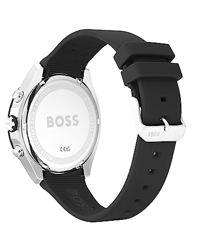 BOSS Men's 44mm Chronograph Quartz Watch Velocity Collection with Silicone Strap
