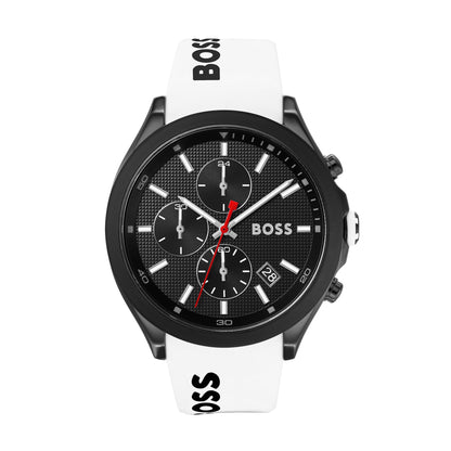 BOSS Men's 44mm Chronograph Quartz Watch Velocity Collection with Silicone Strap