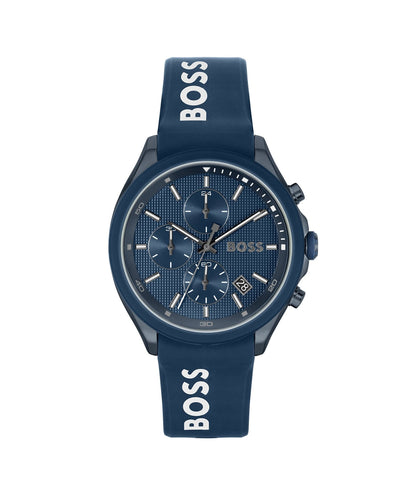 BOSS Men's 44mm Chronograph Quartz Watch Velocity Collection with Silicone Strap