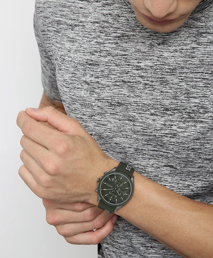 BOSS Men's 44mm Chronograph Quartz Watch Velocity Collection with Silicone Strap