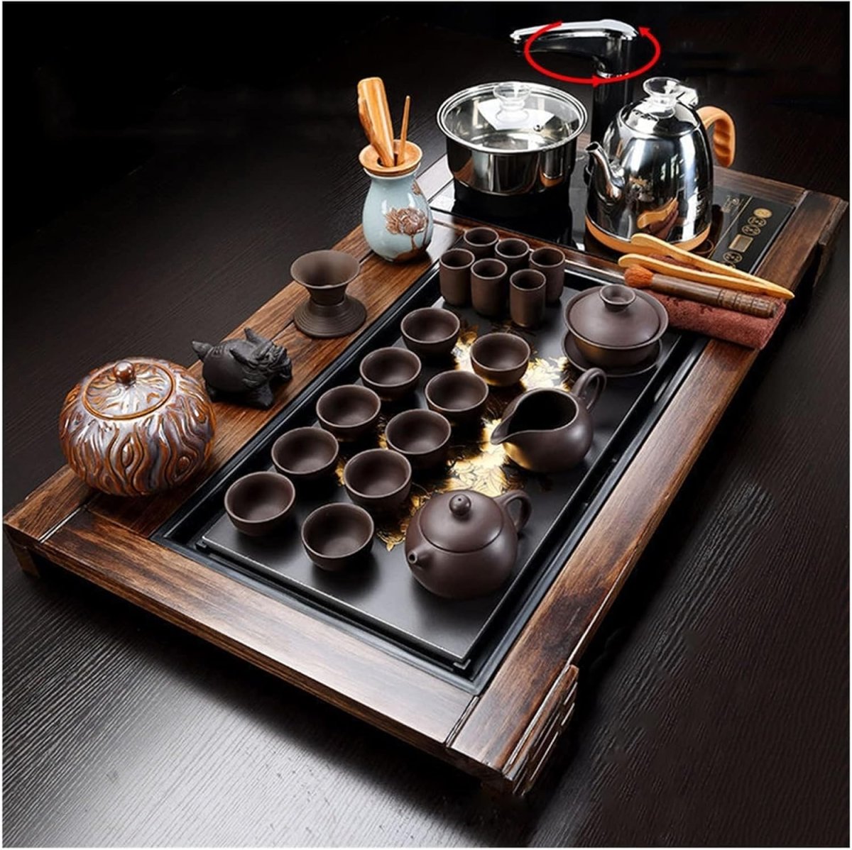 Chinese Tea Ceremony Set, Kung Fu Tea Serving Tray with Solid Wood – collection_name – Luxury Collection – Amazon affiliate