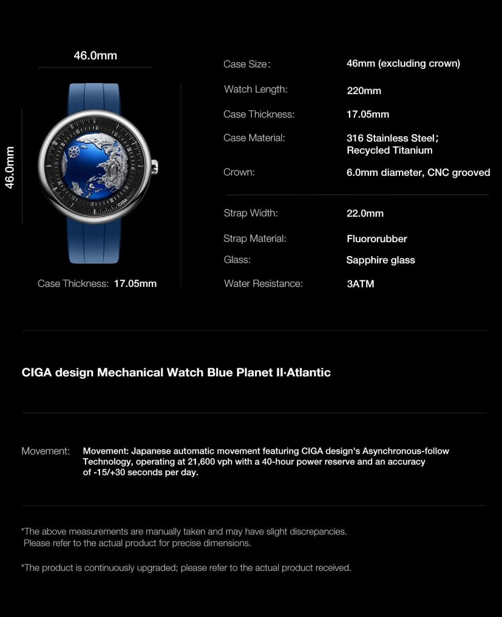 CIGA Design Mechanical Automatic Watch - Blue Planet U Series – collection_name – Luxury Collection – Amazon affiliate