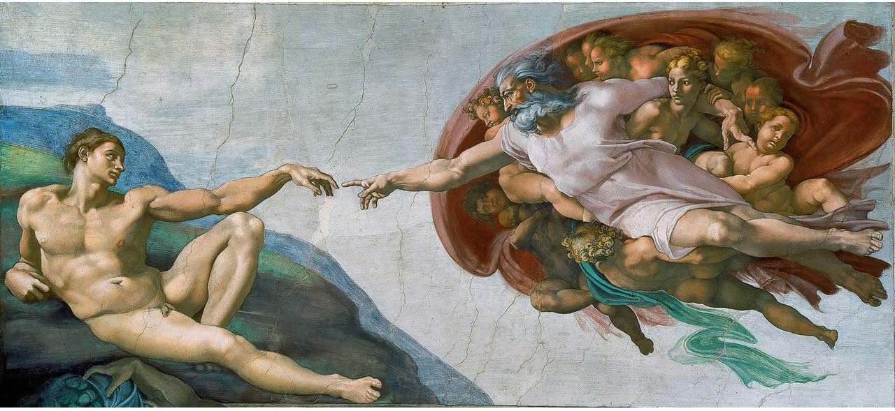 Creation of Adam Michelangelo Christian Italian Renaissance hand of God Wall Art Canvas