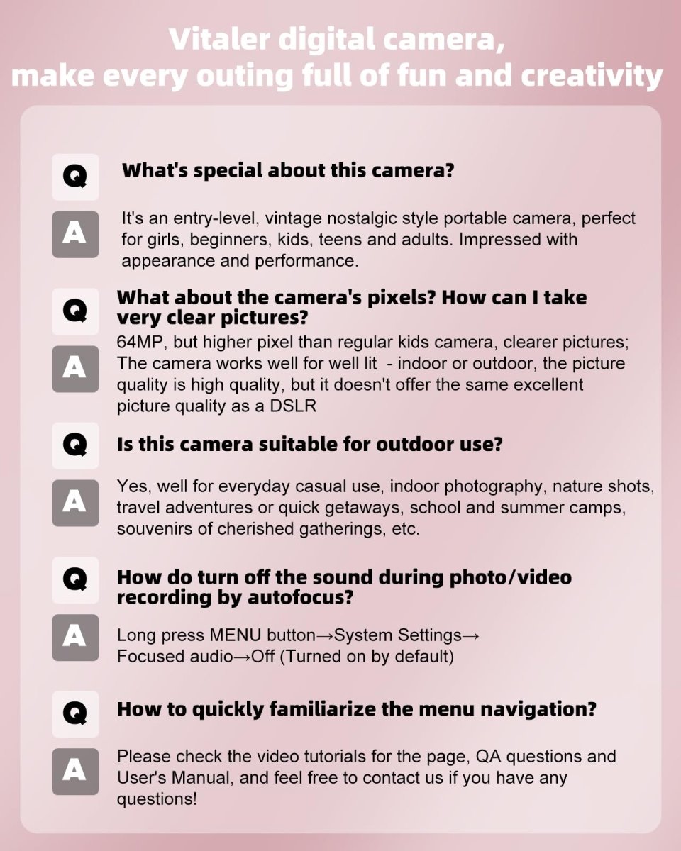 Digital Camera 4K 64MP Compact Camera with Dual Lens,2000mAh Battery, four colours