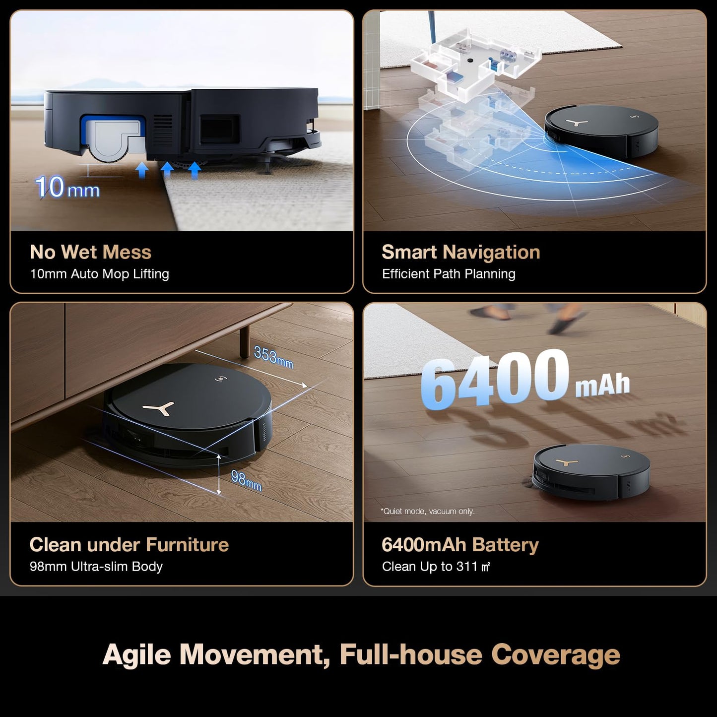 ECOVACS DEEBOT X8 PRO OMNI Robot Vacuum and Mop, 18000Pa, OZMO ROLLER Instant Self - Washing Mopping, 40 - 75℃ Hot Water