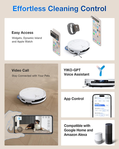 ECOVACS DEEBOT X8 PRO OMNI Robot Vacuum and Mop, 18000Pa, OZMO ROLLER Instant Self - Washing Mopping, 40 - 75℃ Hot Water