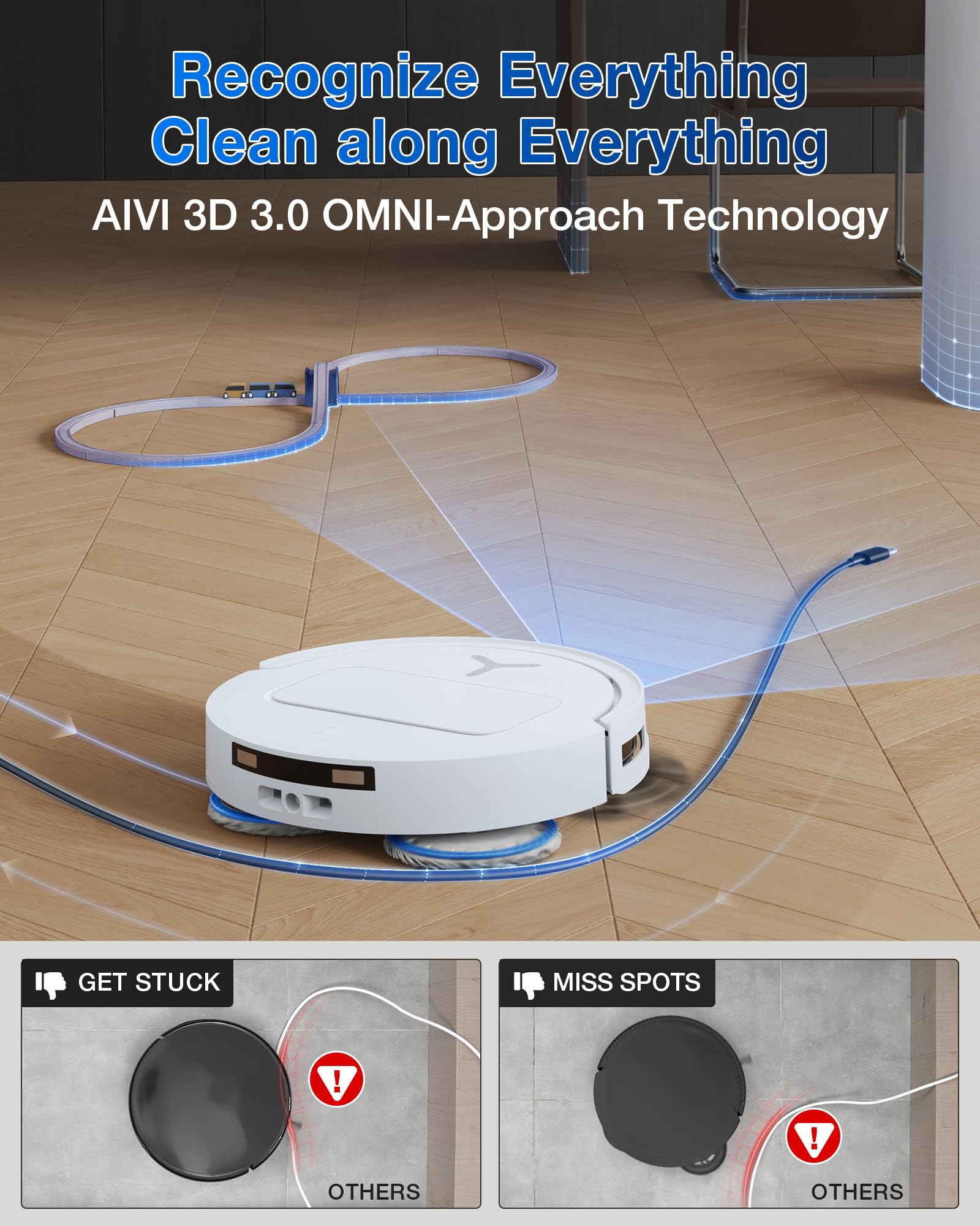 ECOVACS DEEBOT X8 PRO OMNI Robot Vacuum and Mop, 18000Pa, OZMO ROLLER Instant Self - Washing Mopping, 40 - 75℃ Hot Water
