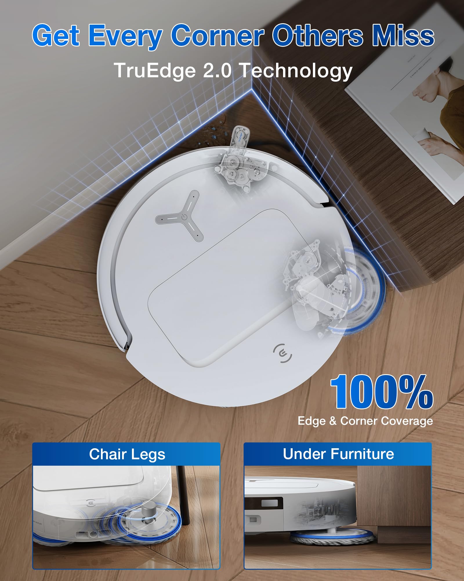 ECOVACS DEEBOT X8 PRO OMNI Robot Vacuum and Mop, 18000Pa, OZMO ROLLER Instant Self - Washing Mopping, 40 - 75℃ Hot Water