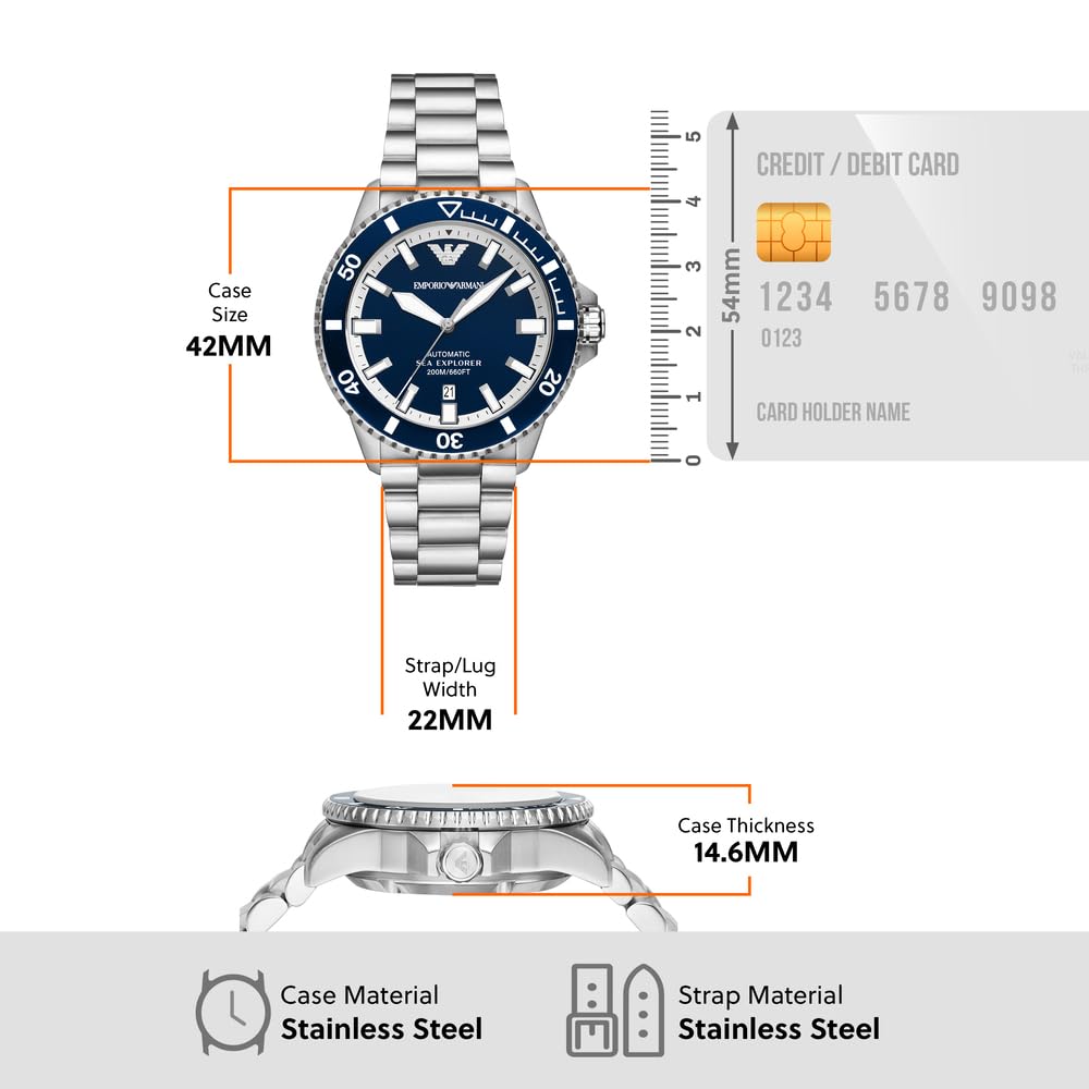 Emporio Armani Men's Analog Automatic Watch with Stainless Steel Strap – collection_name