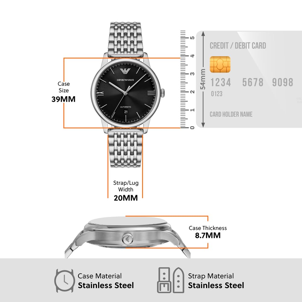 Emporio Armani Men's Analog Automatic Watch with Stainless Steel Strap – collection_name