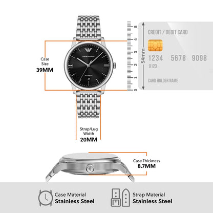Emporio Armani Men's Analog Automatic Watch with Stainless Steel Strap – collection_name