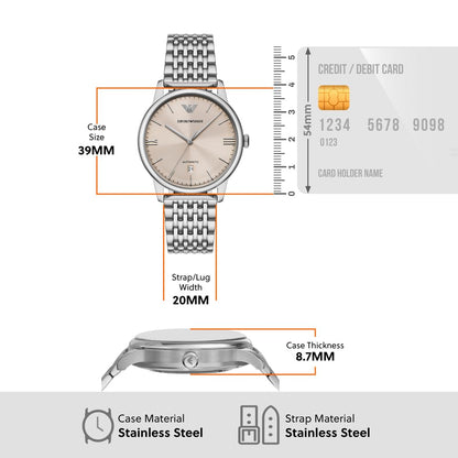 Emporio Armani Men's Analog Automatic Watch with Stainless Steel Strap – collection_name