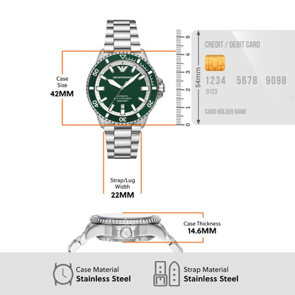 Emporio Armani Men's Analog Automatic Watch with Stainless Steel Strap – collection_name