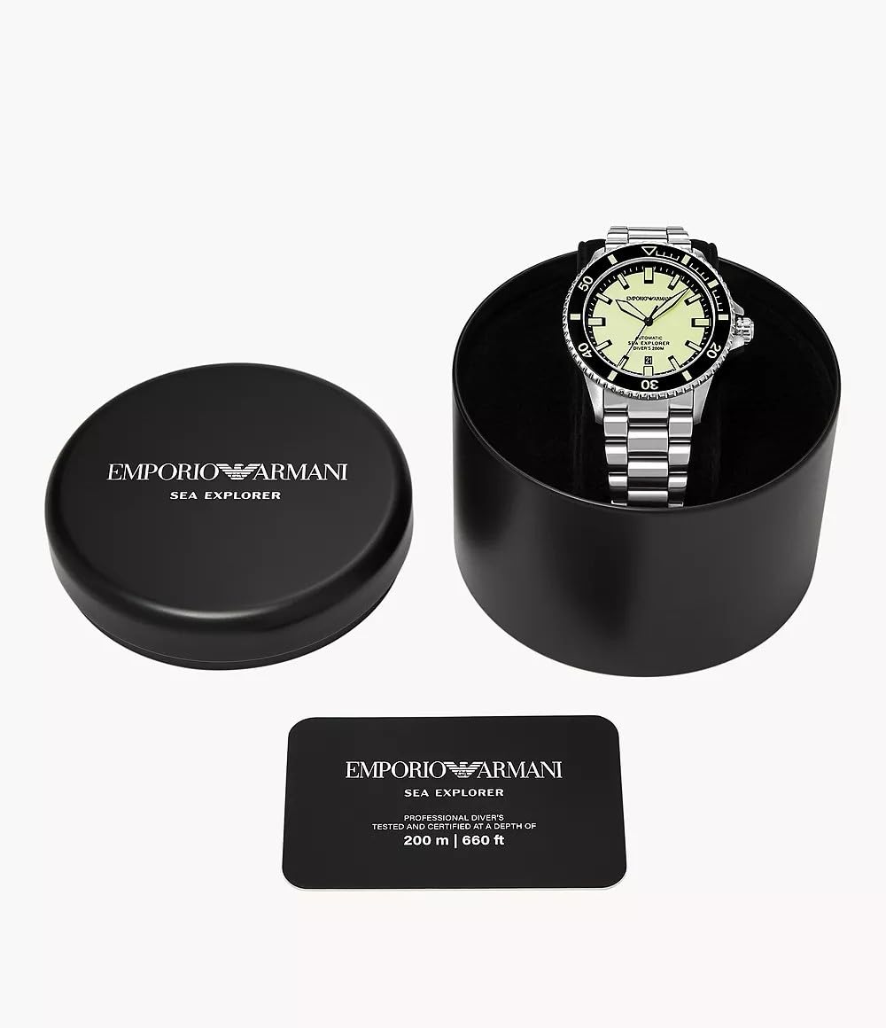 Emporio Armani Men's Analog Automatic Watch with Stainless Steel Strap – collection_name