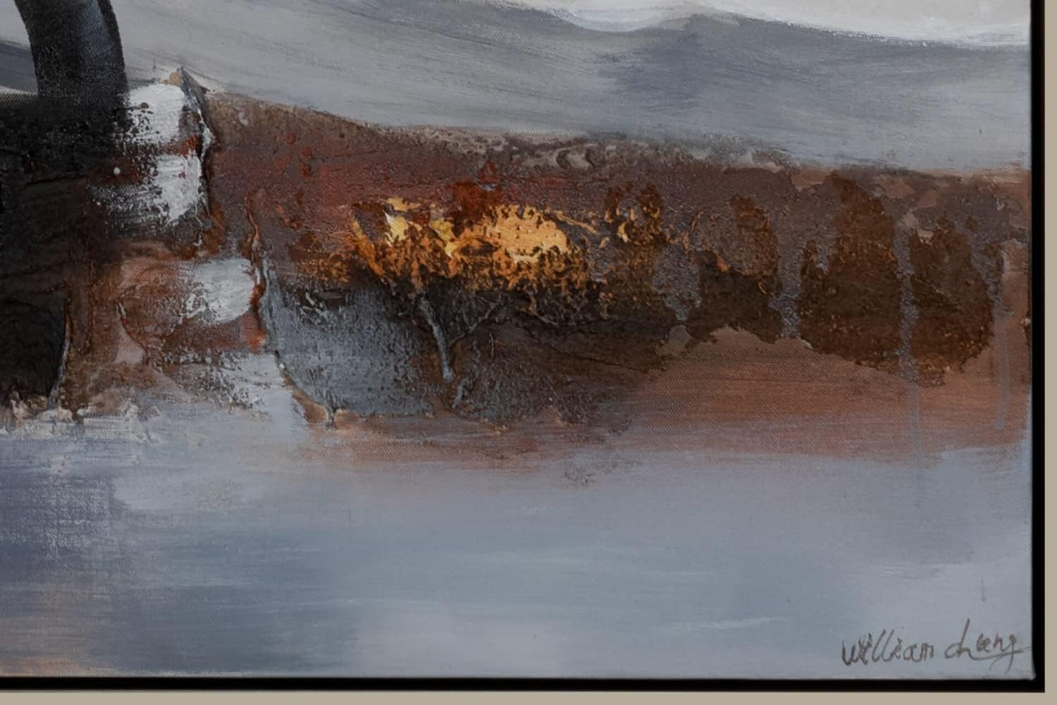 Kunstloft Acrylic painting 'Golden October' 31x31inches handmade canvas – collection_name – Luxury Collection