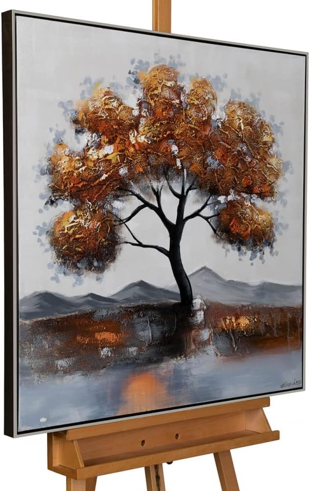 Kunstloft Acrylic painting 'Golden October' 31x31inches handmade canvas – collection_name – Luxury Collection