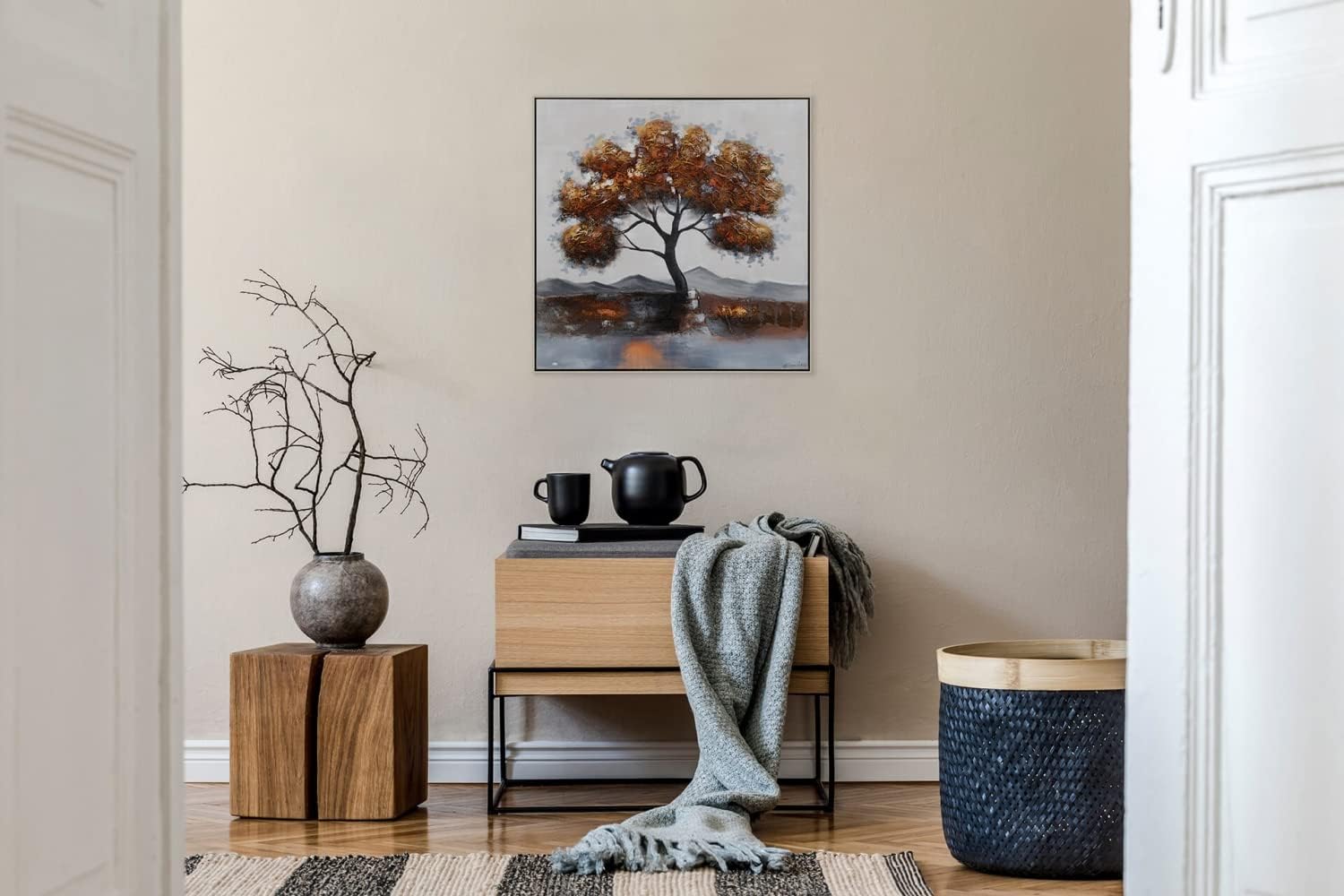 Kunstloft Acrylic painting 'Golden October' 31x31inches handmade canvas – collection_name – Luxury Collection