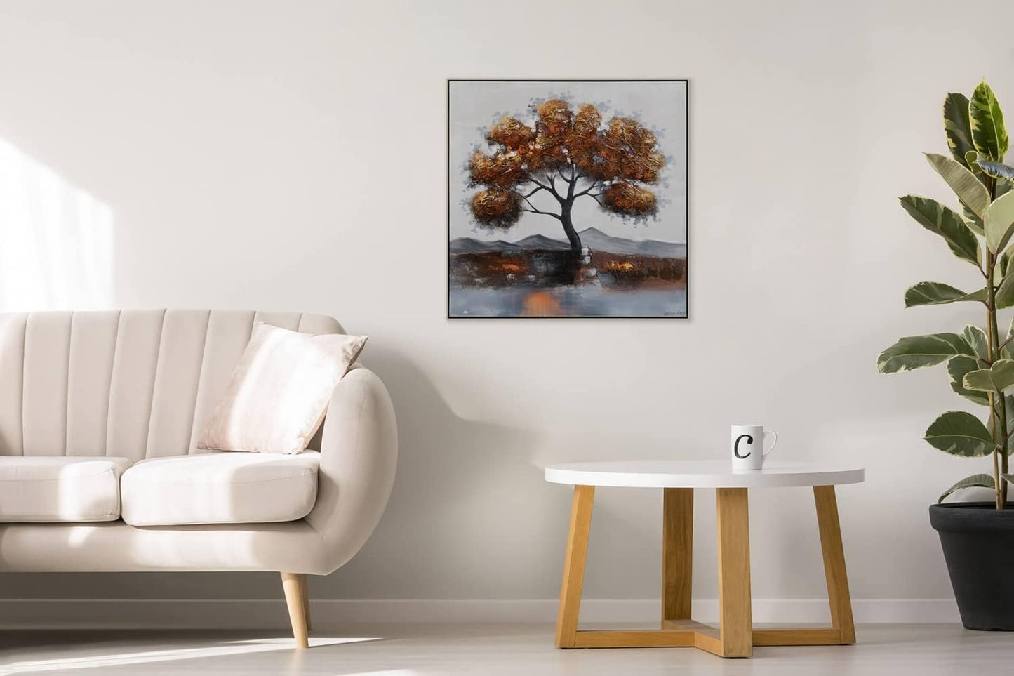 Kunstloft Acrylic painting 'Golden October' 31x31inches handmade canvas – collection_name – Luxury Collection