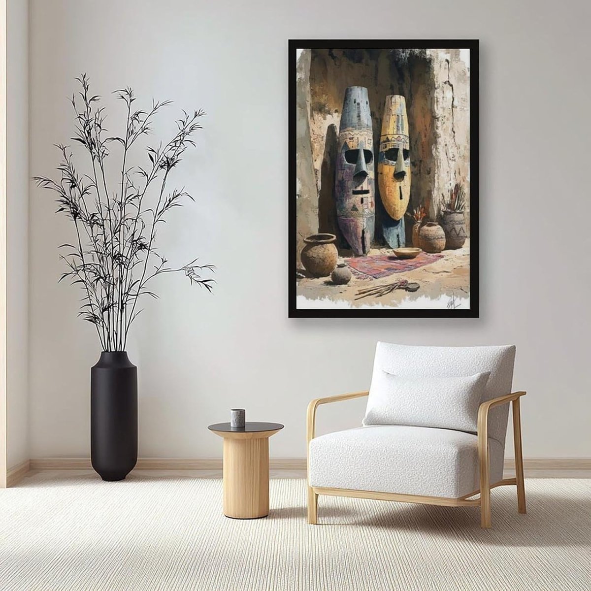 Louis & Henock, The Marshalling Commanders – African Tribal Mask Art Canvas - Arythmos Ena