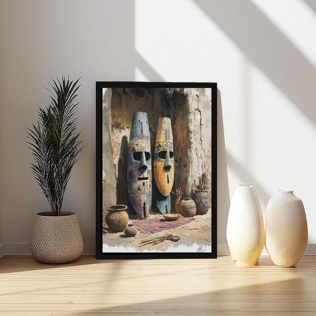 Louis & Henock, The Marshalling Commanders – African Tribal Mask Art Canvas - Arythmos Ena