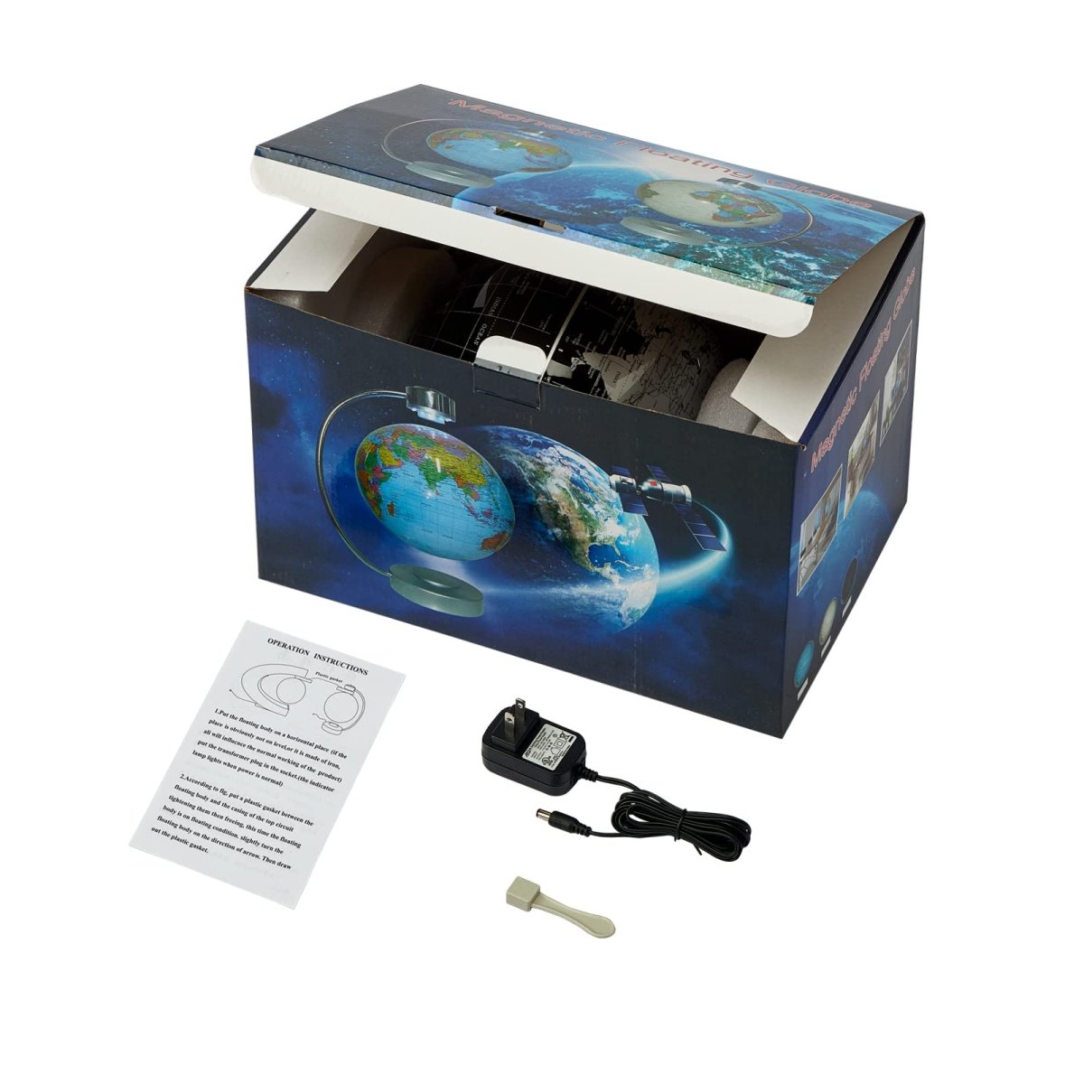 Magnetic Levitation Floating Globe, 8'' Magnetic Levitating Globe LED Illuminated World Map