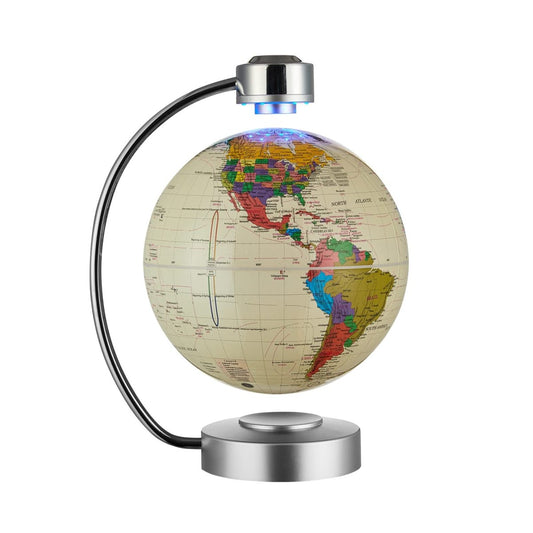 Magnetic Levitation Floating Globe, 8'' Magnetic Levitating Globe LED Illuminated World Map