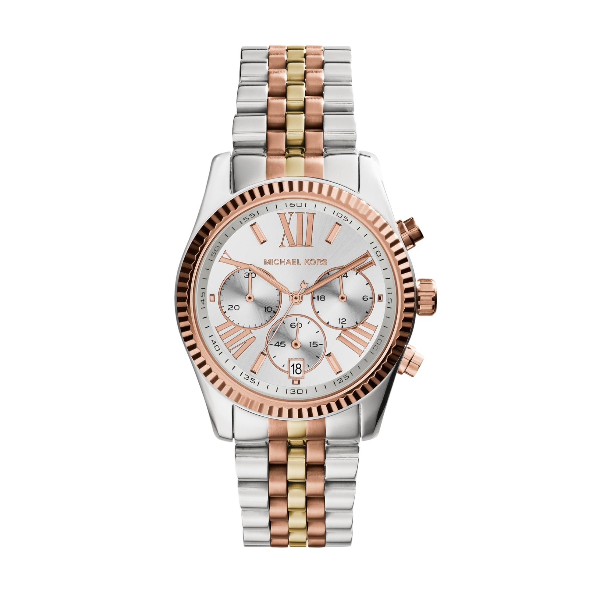 Michael Kors Lexington Watch for Women, Quartz Chronograph Movement with Stainless Steel Strap
