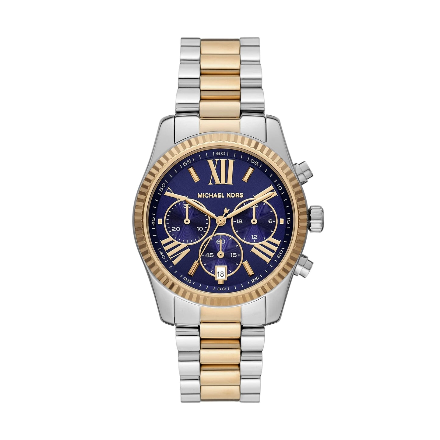 Michael Kors Lexington Watch for Women, Quartz Chronograph Movement with Stainless Steel Strap