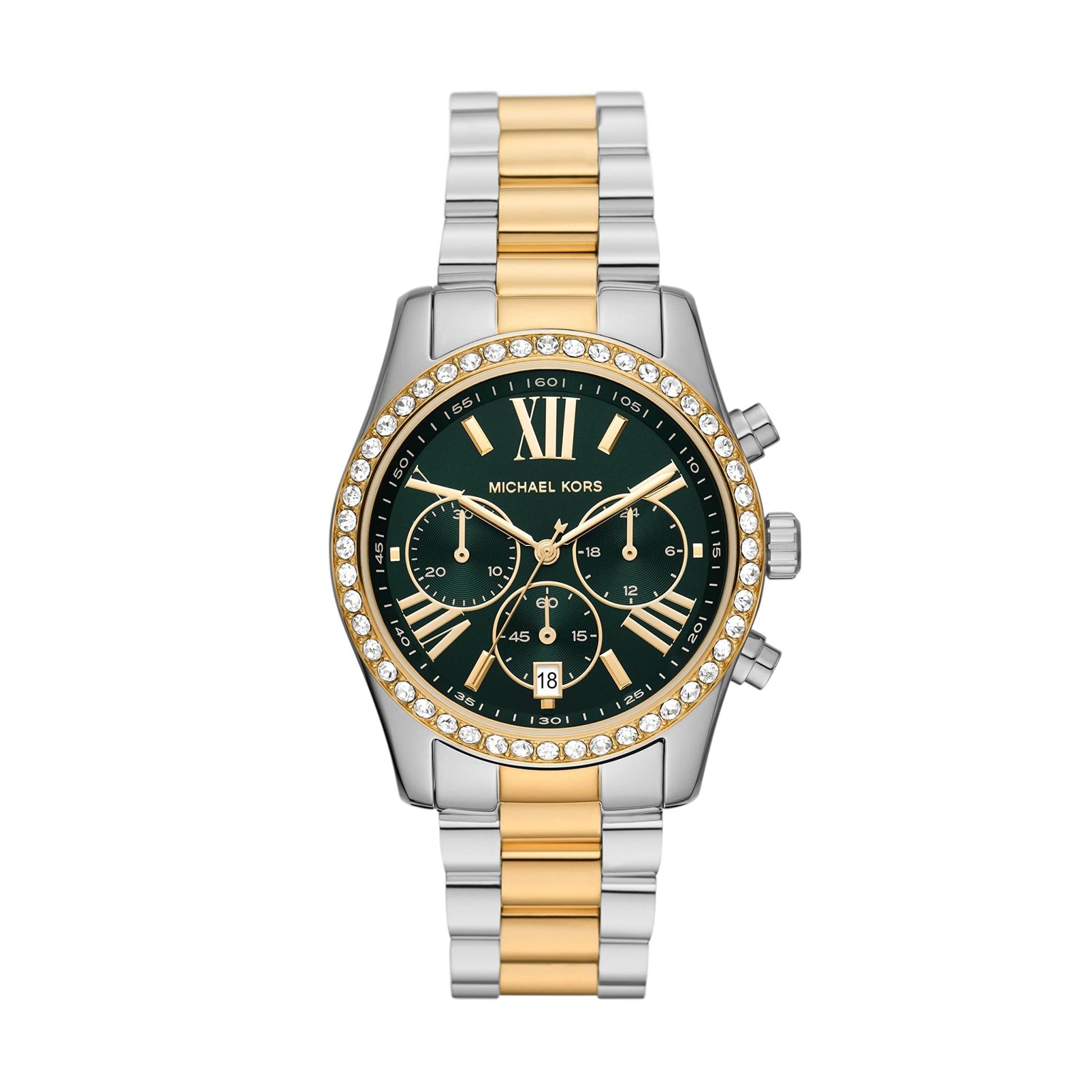 Michael Kors Lexington Watch for Women, Quartz Chronograph Movement with Stainless Steel Strap