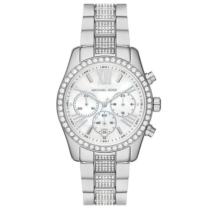 Michael Kors Lexington Watch for Women, Quartz Chronograph Movement with Stainless Steel Strap