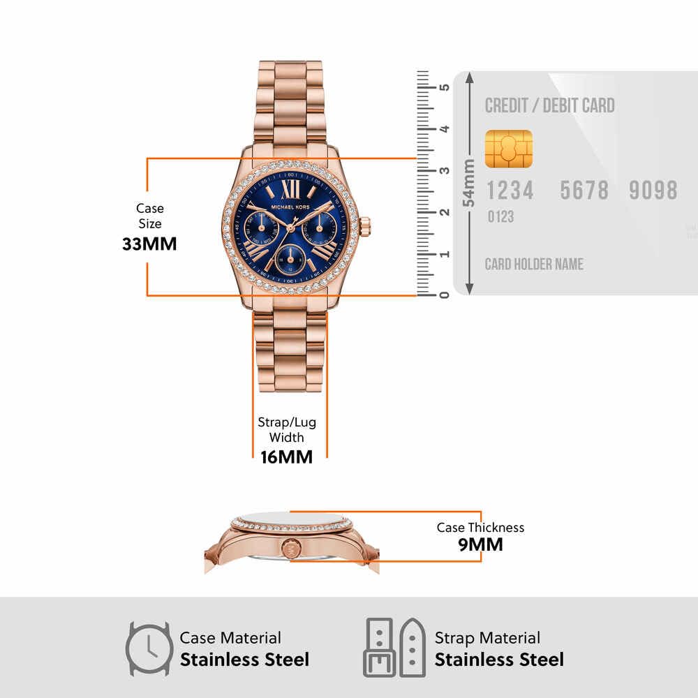 Michael Kors Lexington Watch for Women, Quartz Chronograph Movement with Stainless Steel Strap