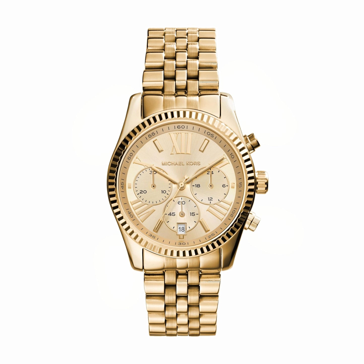 Michael Kors Lexington Watch for Women, Quartz Chronograph Movement with Stainless Steel Strap