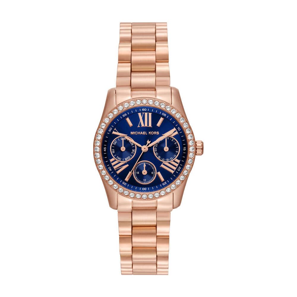 Michael Kors Lexington Watch for Women, Quartz Chronograph Movement with Stainless Steel Strap