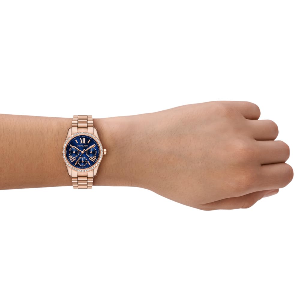 Michael Kors Lexington Watch for Women, Quartz Chronograph Movement with Stainless Steel Strap