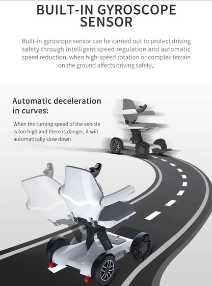 Robotic Foldable Electric Wheelchair Automatic Folding Power Chair 250W Motor Robotic Mobility Scooter Mobility Chair Smart