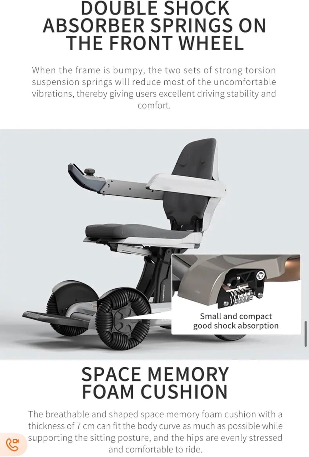 Robotic Foldable Electric Wheelchair Automatic Folding Power Chair 250W Motor Robotic Mobility Scooter Mobility Chair Smart